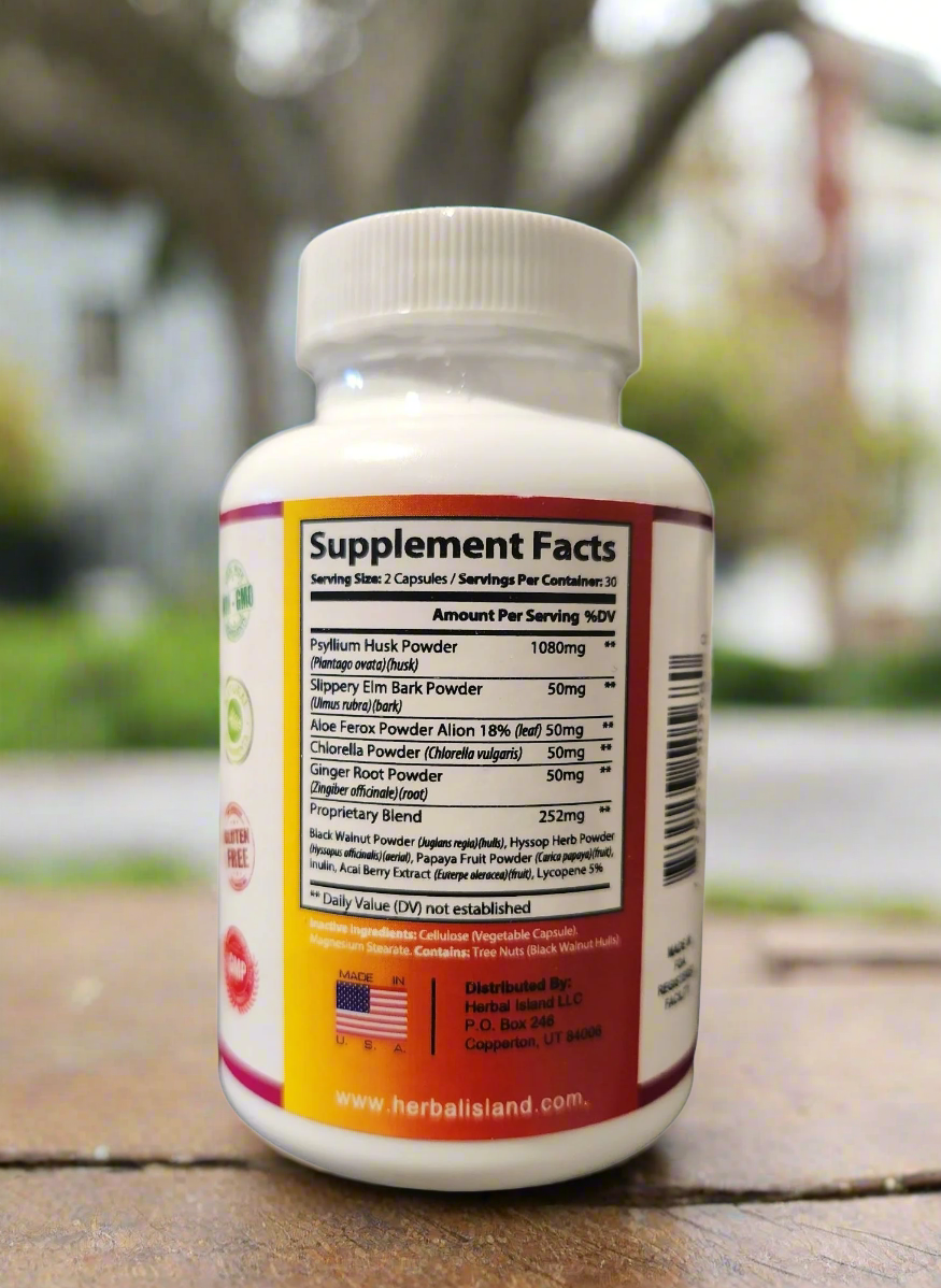 Total Body Detox - All Natural - 60 Capsules - Herbal Island