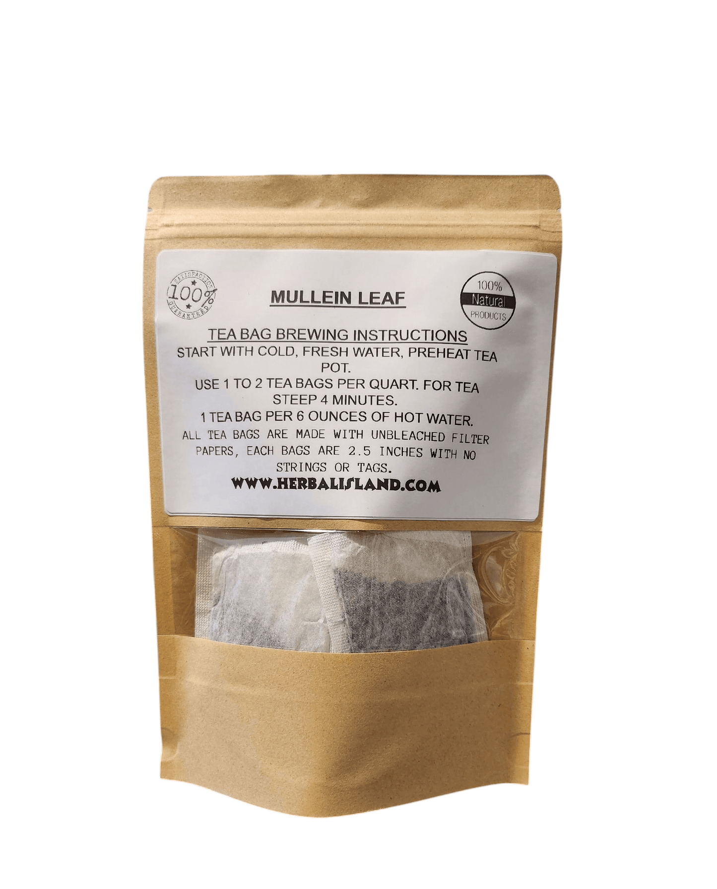 Mullein Leaf Tea Bags - Herbal Island