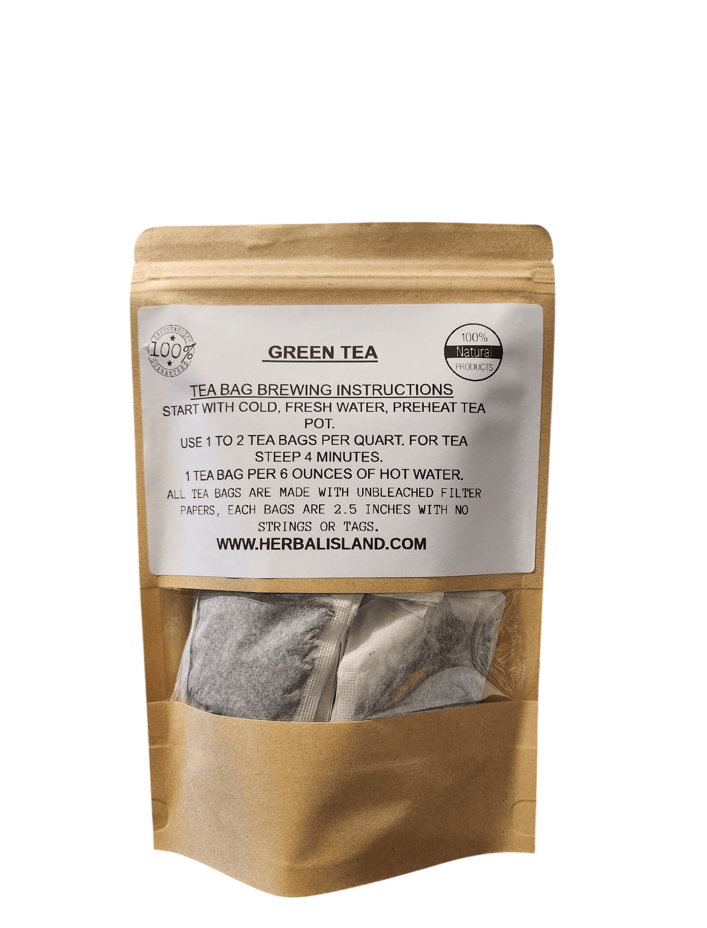 Green Tea Bags - Herbal Island