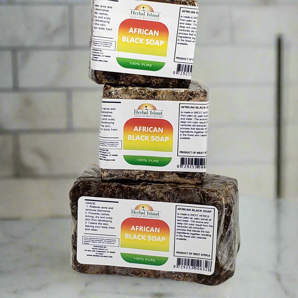 African Black Soap Bar - Herbal Island
