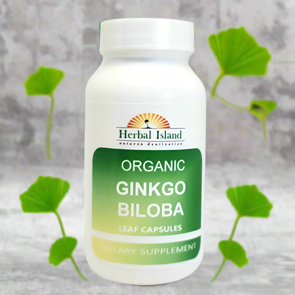 Ginkgo Biloba Leaf Capsules (500mg Each) - Herbal Island
