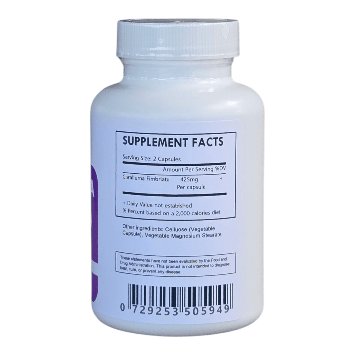 Herbal Island Caralluma Fimbriata capsules, 500mg, in blister pack, showing the small, oval-shaped dietary supplement capsules.