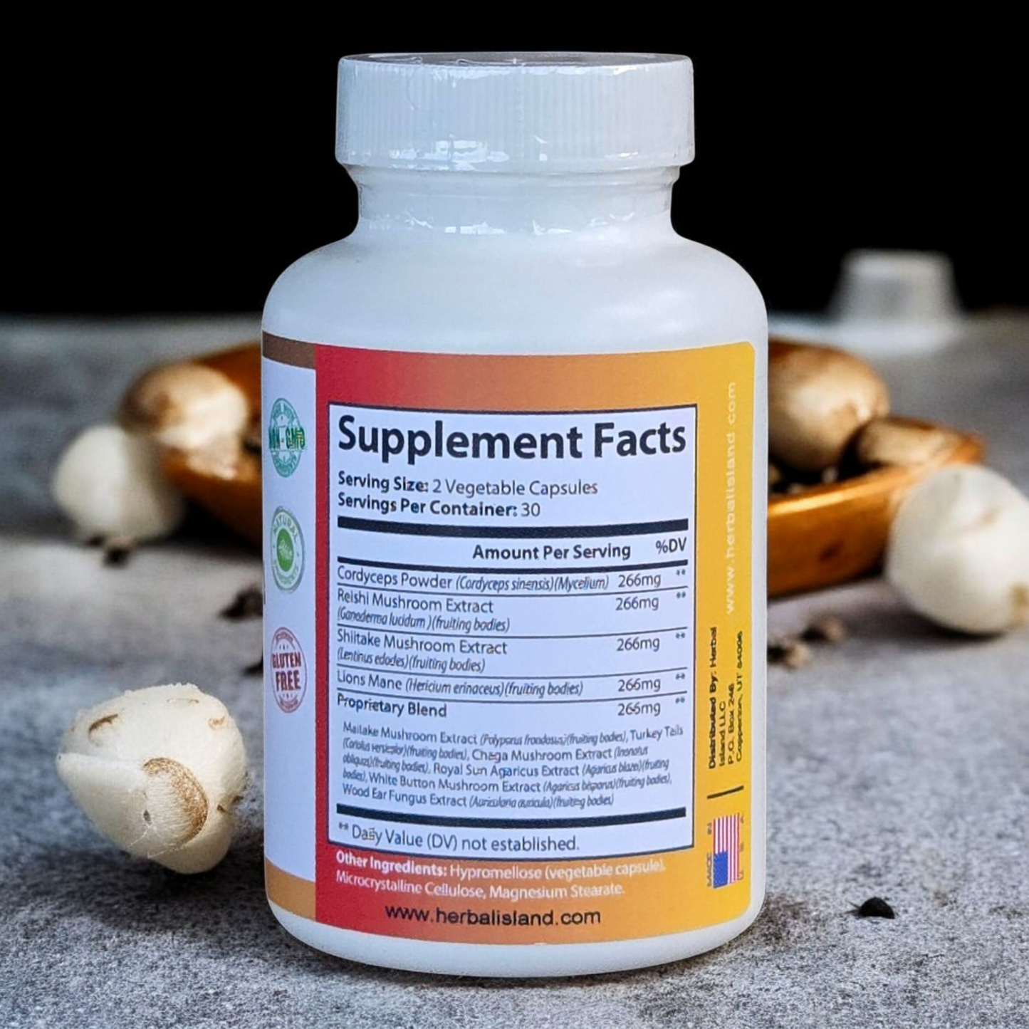 Mushroom 10X Blend Formula - 60 Capsules - Herbal Island