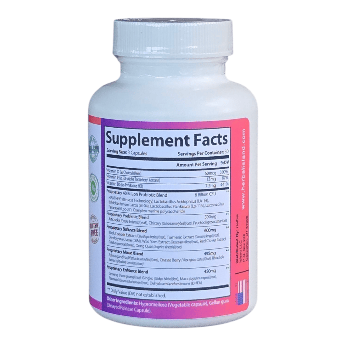 Menopause Support Capsules - 90 Count - Herbal Island
