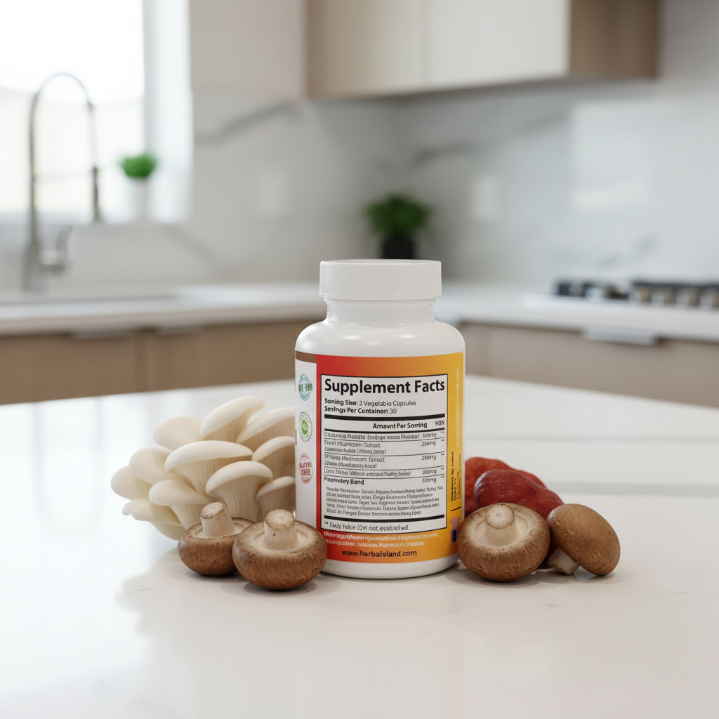 Mushroom 10X Blend Formula - 60 Capsules - Herbal Island