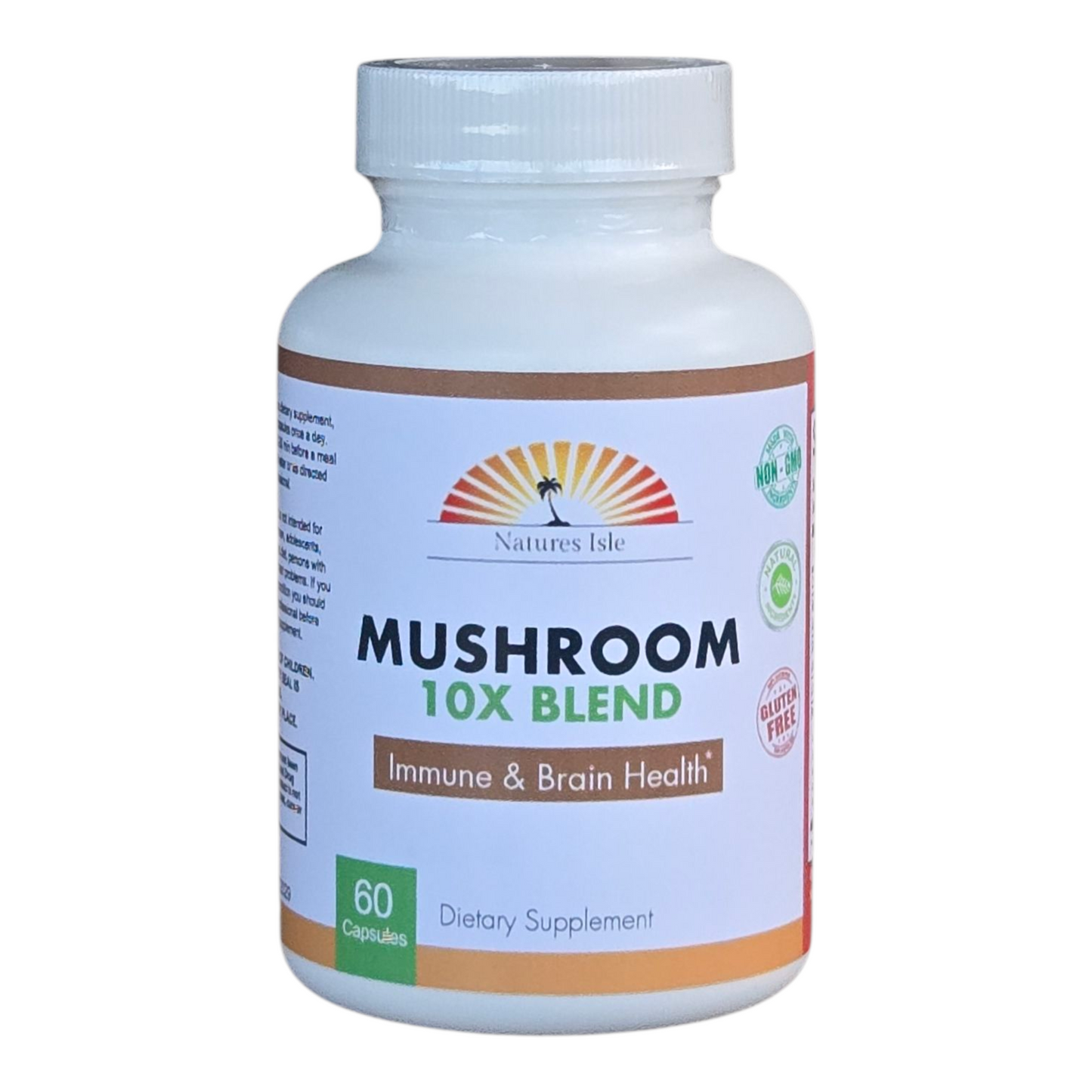 Mushroom 10X Blend Formula - 60 Capsules - Herbal Island