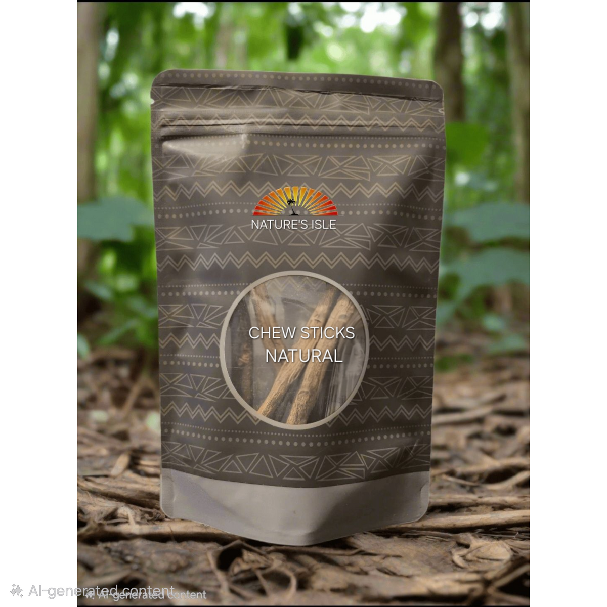 Natural Miswak chew sticks from Herbal Island, showing a bundle of traditional wooden teeth cleaning sticks.