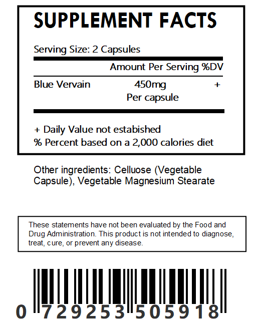 Blue Vervain Capsules - Bulk - Herbal Island