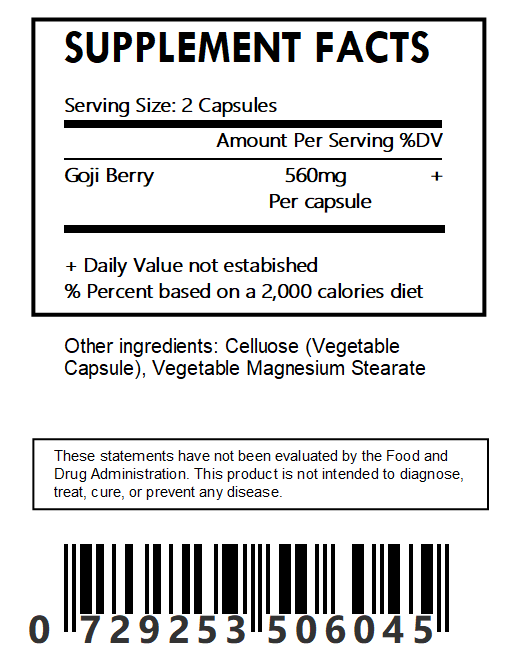 Goji Berry Capsules - Organic - Herbal Island