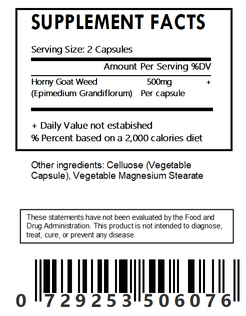 Horny Goat Weed Extract 10:1 Capsules - Bulk - Herbal Island