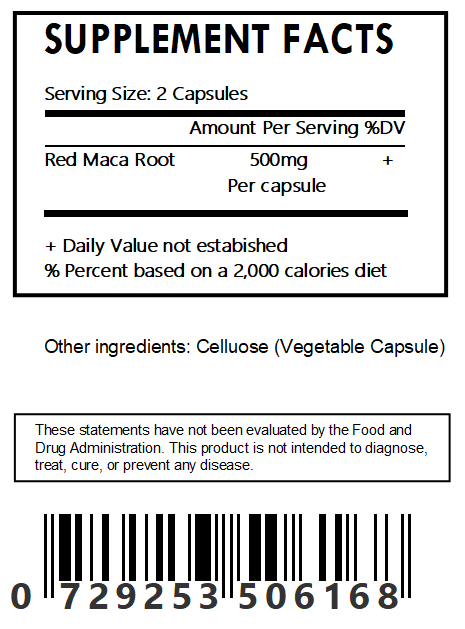Red Maca Root  Capsules - Organic - Bulk - Herbal Island