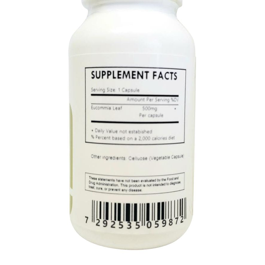 Eucommia Leaf Powder Capsules (500mg Each) - Herbal Island