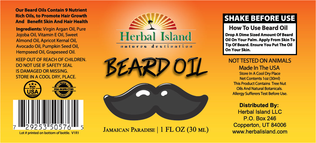 JAMAICAN PARADISE BEARD OIL - Herbal Island