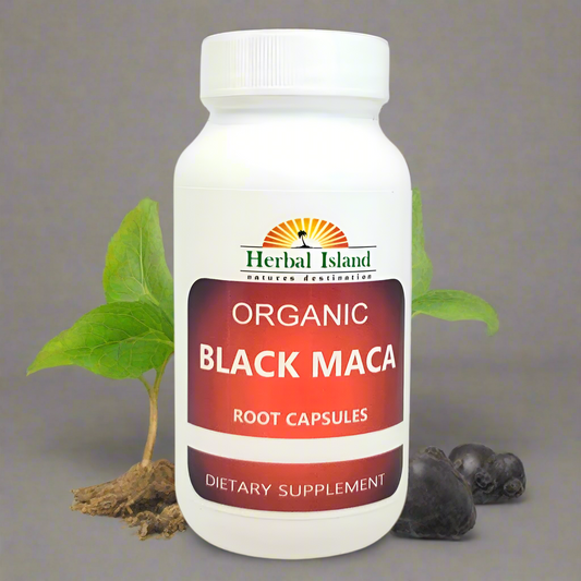 Black Maca Root  Capsules - Organic - Herbal Island