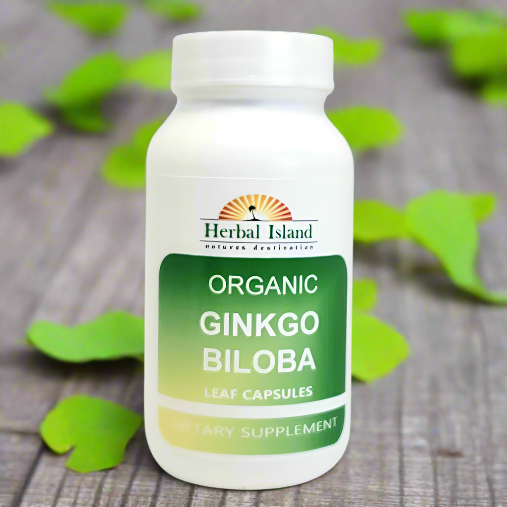 Ginkgo Biloba Leaf Capsules (500mg Each) - Herbal Island