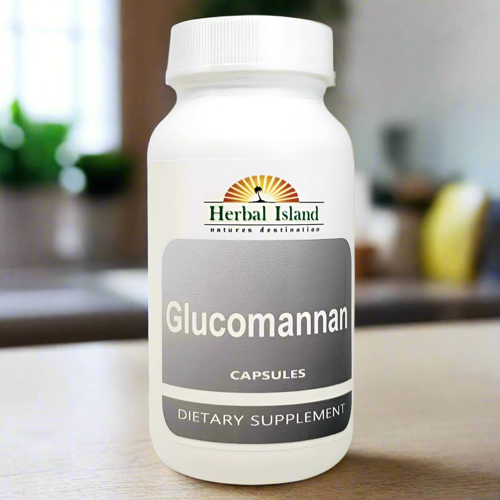 Glucomannan Powder Capsules (Konjac Root) - Herbal Island