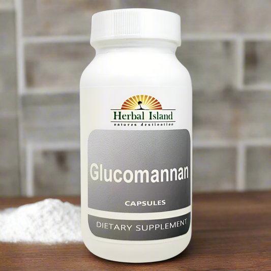 Glucomannan Powder Capsules (Konjac Root) - Herbal Island