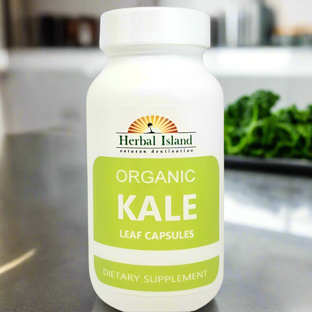 Organic Kale Leaf Powder Capsules 500mg - Herbal Island