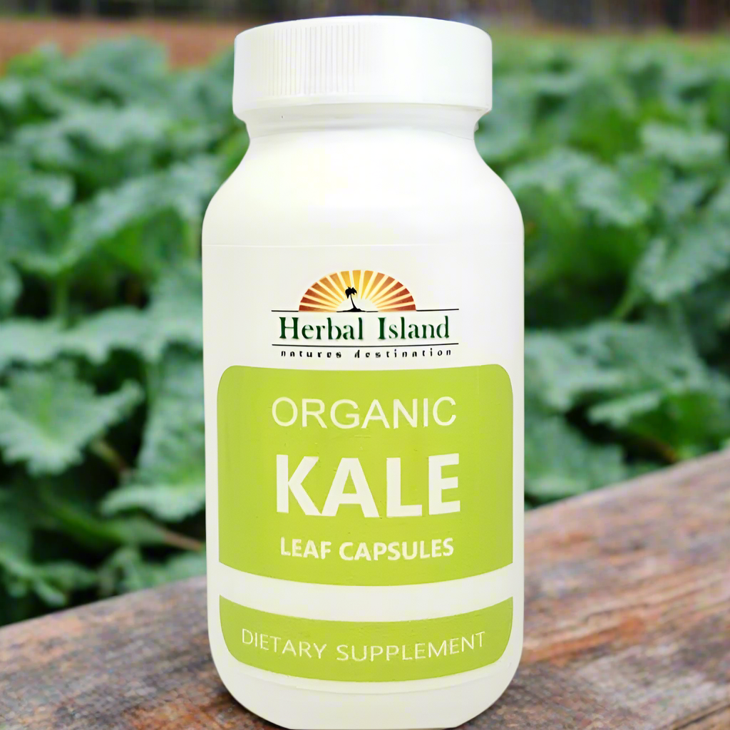 Organic Kale Leaf Powder Capsules 500mg - Herbal Island