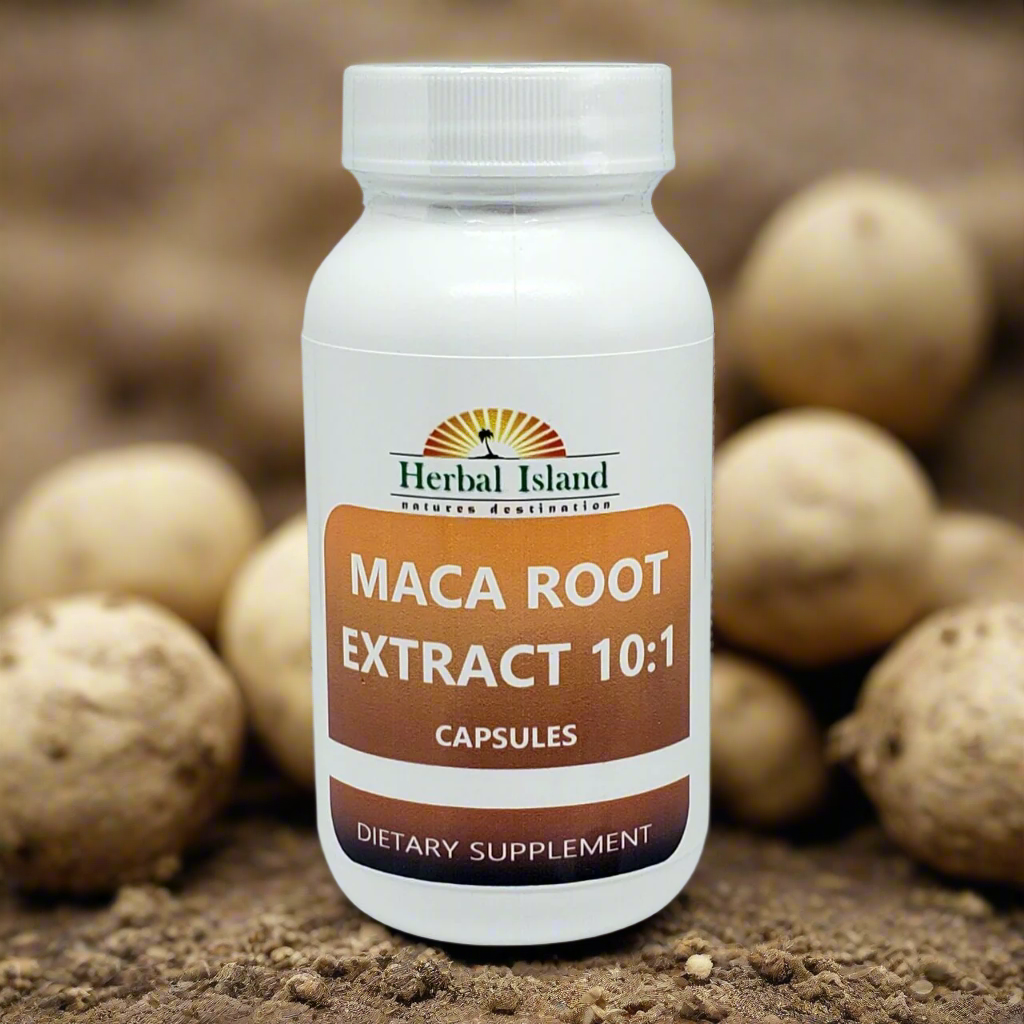 Maca Root Extract Powder 10:1 Capsules - Herbal Island