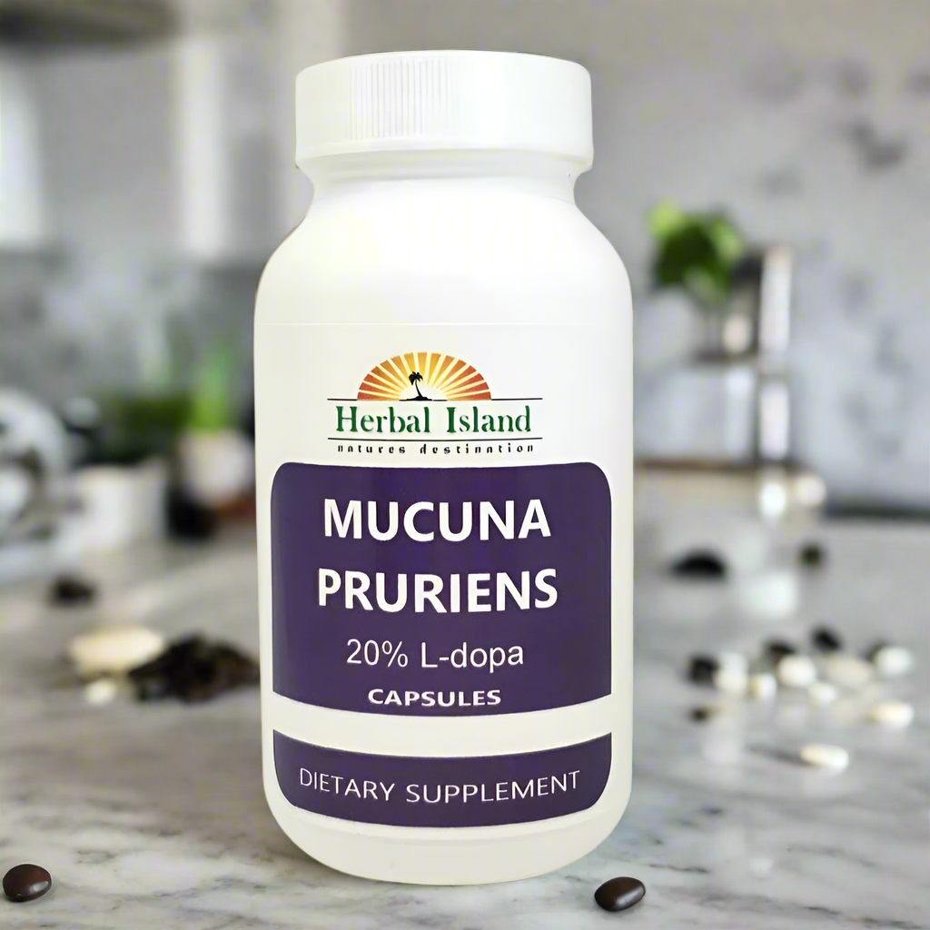 Mucuna Pruriens - Extract Capsules 20% L-Dopa Velvet Bean - Herbal Island