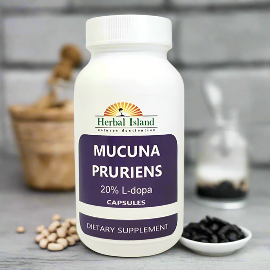 Mucuna Pruriens - Extract Capsules 20% L-Dopa Velvet Bean - Herbal Island