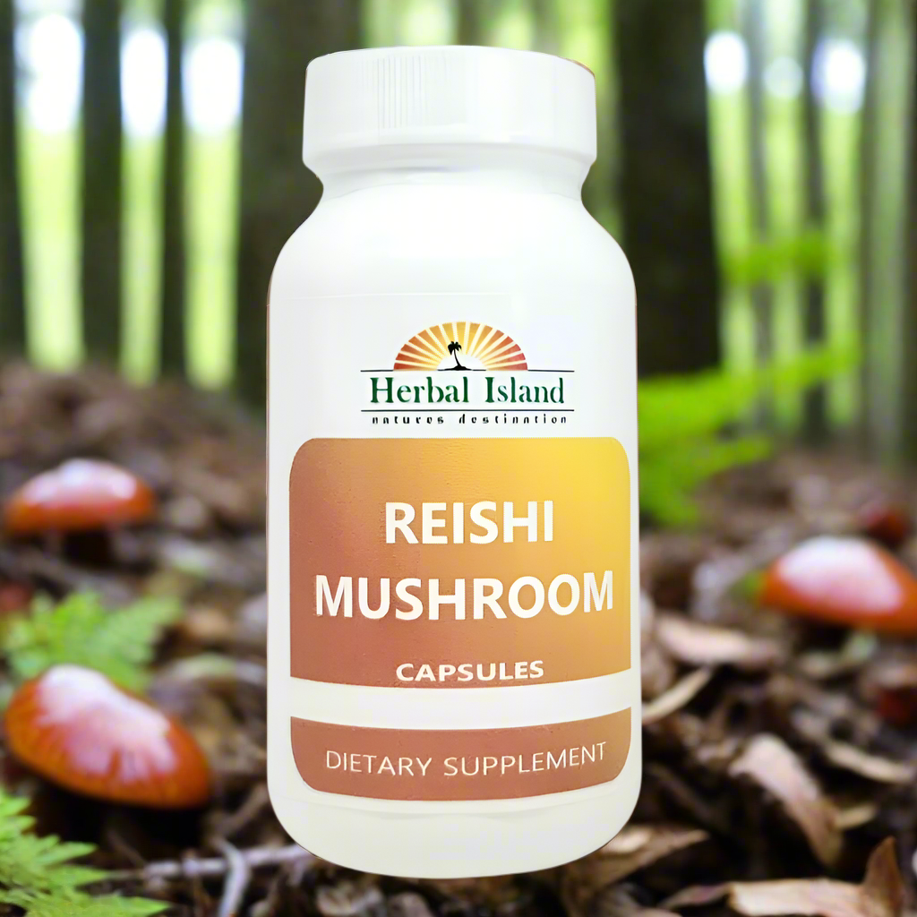 Reishi Mushroom Capsules (Ganoderma lucidum) - Herbal Island