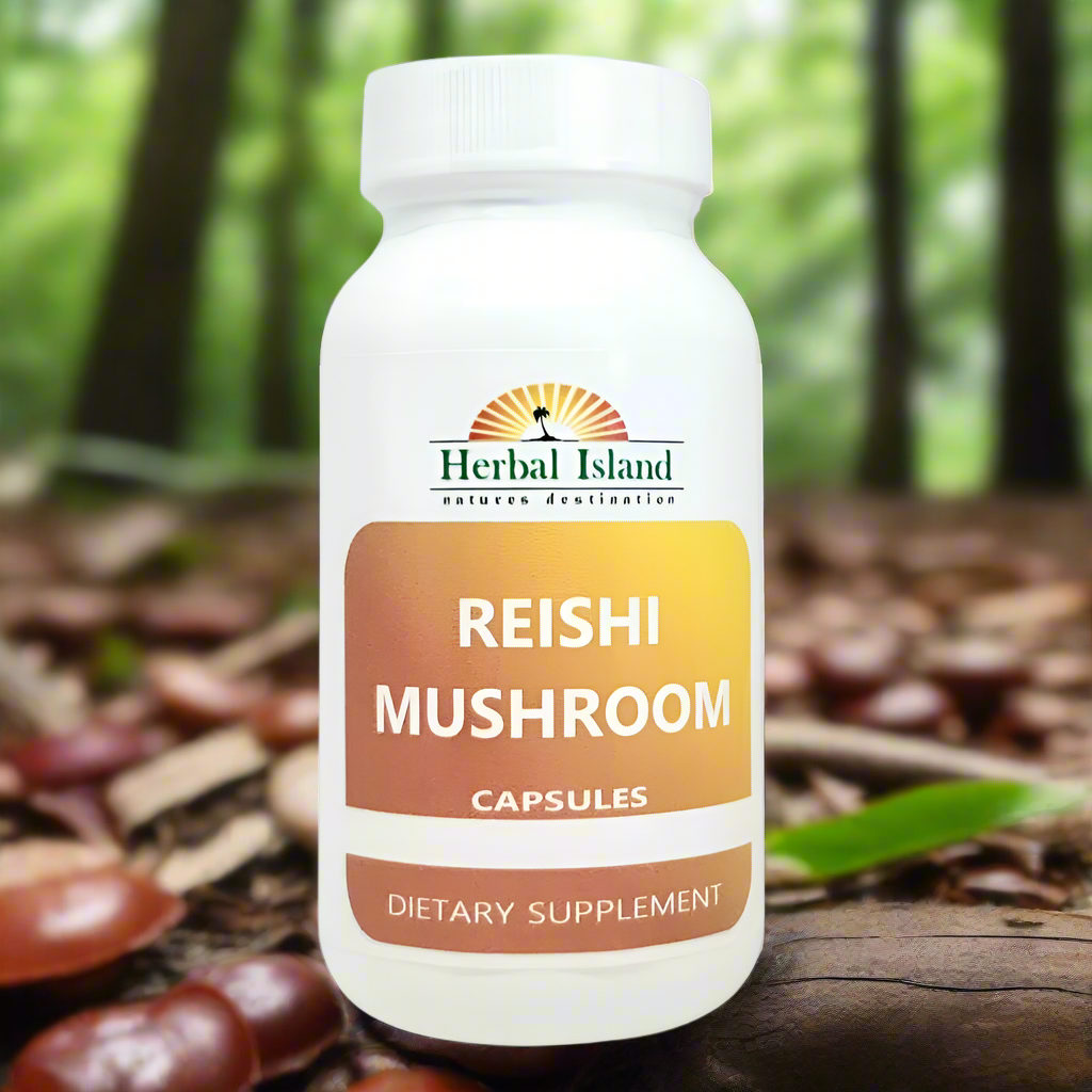 Reishi Mushroom Capsules (Ganoderma lucidum) - Herbal Island