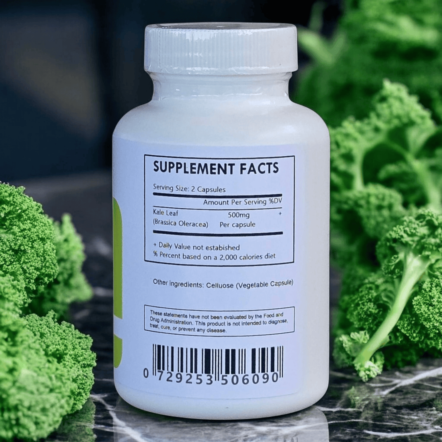 Organic Kale Leaf Powder Capsules 500mg