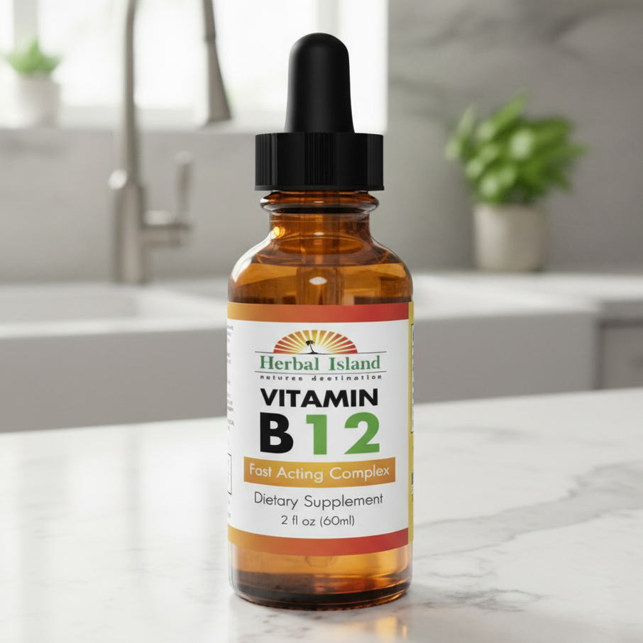 B12 Liquid Drops Vitamin - 2 fl oz Fast Acting Complex
