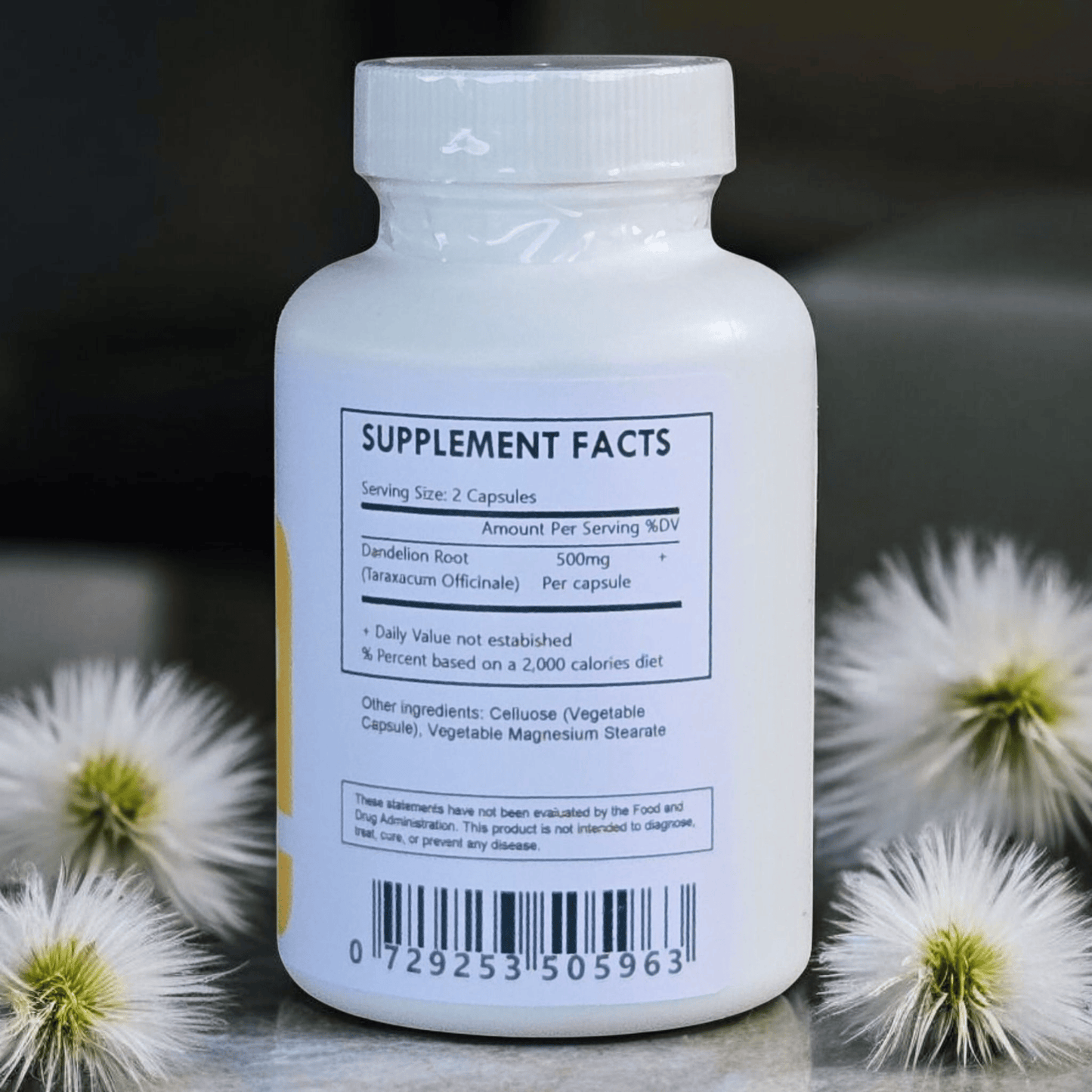 Dandelion Root Powder Capsules (500mg)