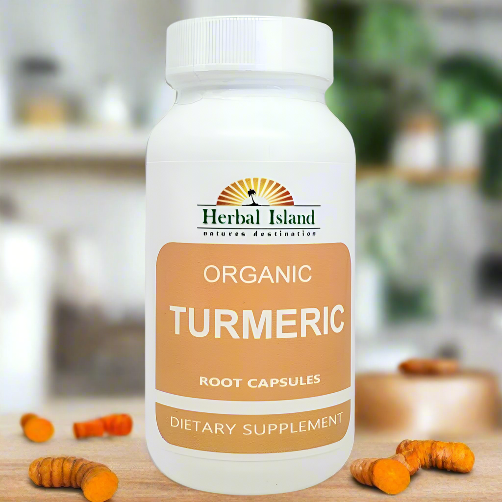 Organic Turmeric Root and Peppercorn Capsules - Herbal Island