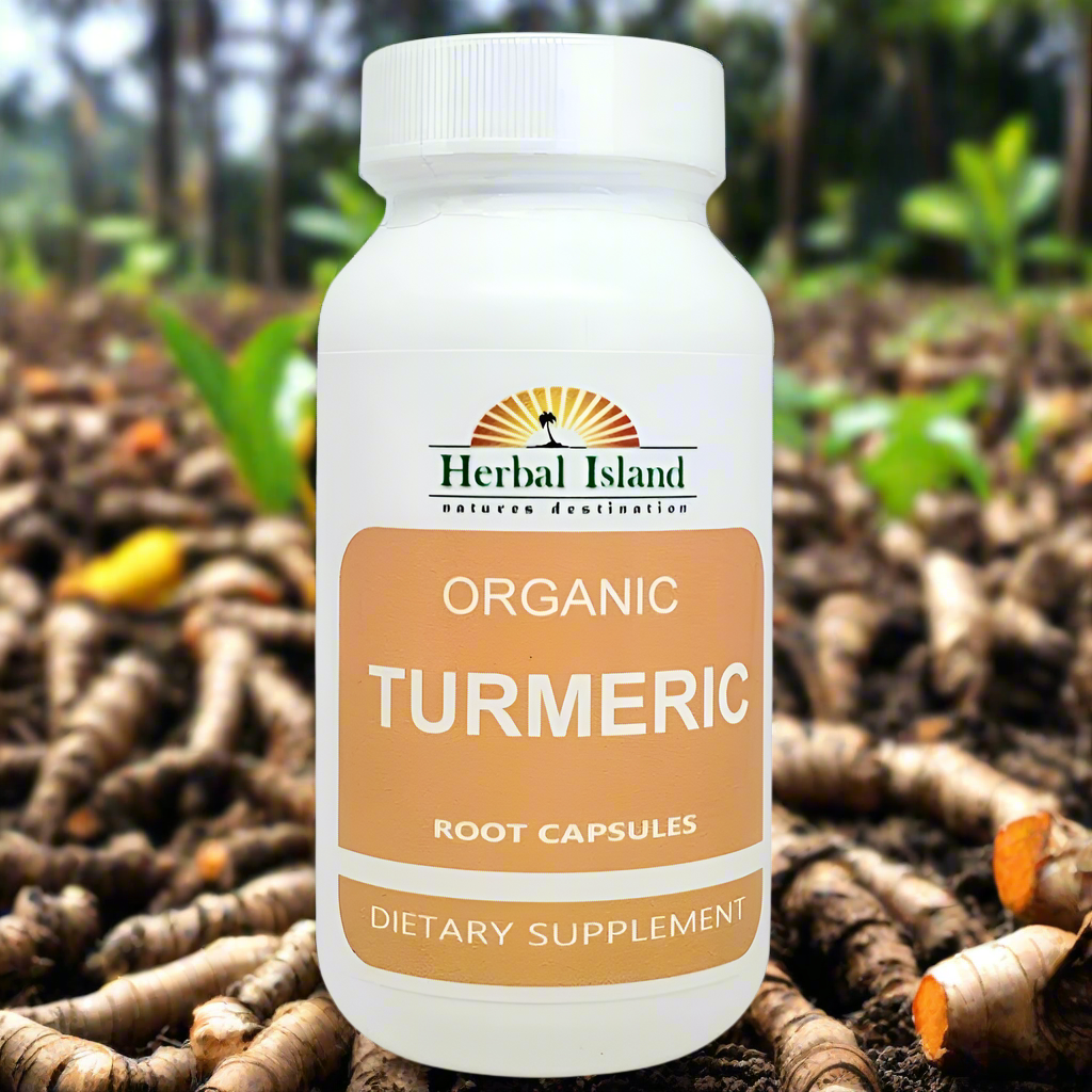 Organic Turmeric Root and Peppercorn Capsules - Herbal Island