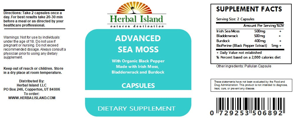 Advanced Sea Moss Capsules Bulk - Herbal Island