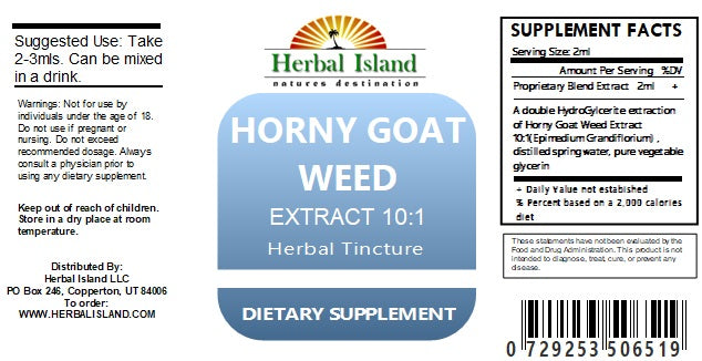 Horny Goat Weed 10:1 Liquid Extract (Alcohol Free) - Herbal Island