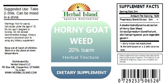 Horny Goat Weed Liquid Extract (20% Icarin) - Alcohol Free - Herbal Island