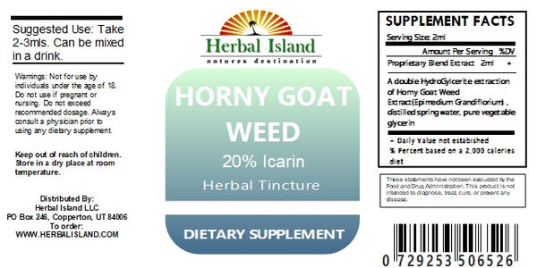 Horny Goat Weed Liquid Extract (20% Icarin) - Alcohol Free