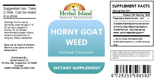 Horny Goat Weed Liquid Extract (Tincture) - Alcohol Free - Herbal Island