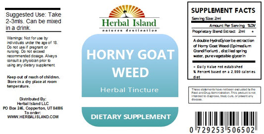 Horny Goat Weed Liquid Extract (Tincture) - Alcohol Free - Herbal Island