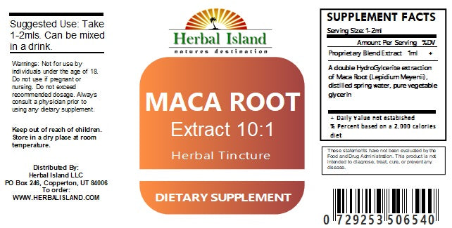 Maca Root Extract 10:1 Tincture (Alcohol Free) - Herbal Island