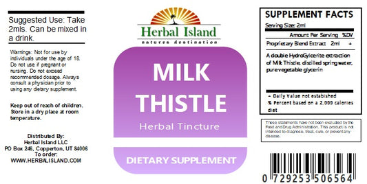 Milk Thistle Seed Extract - Silybum Marianum - Alcohol Free - Herbal Island