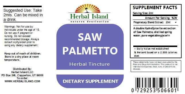 Saw Palmetto Berry Extract -  Serenoa Repens - Alcohol Free - Herbal Island