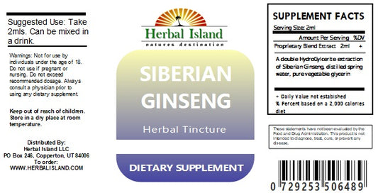 Siberian Ginseng Extract - Eleuthero Root - Alcohol Free - Herbal Island