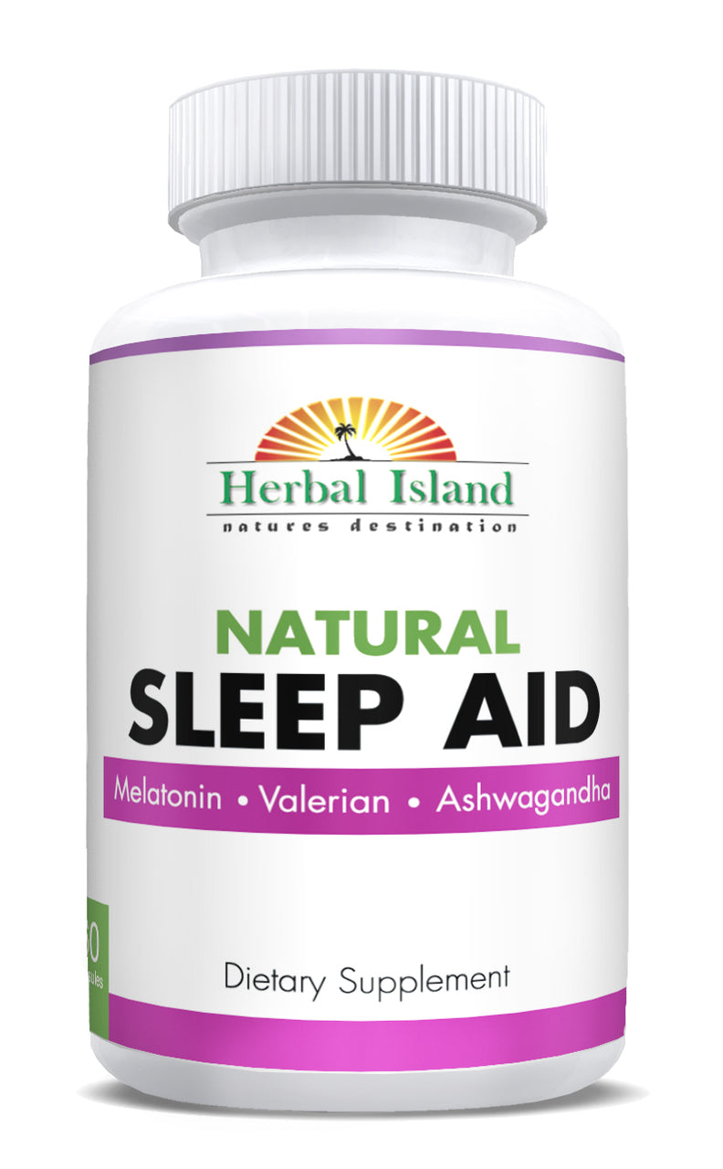 Sleep Aid - 60 Capsules - All Natural Formula - Herbal Island