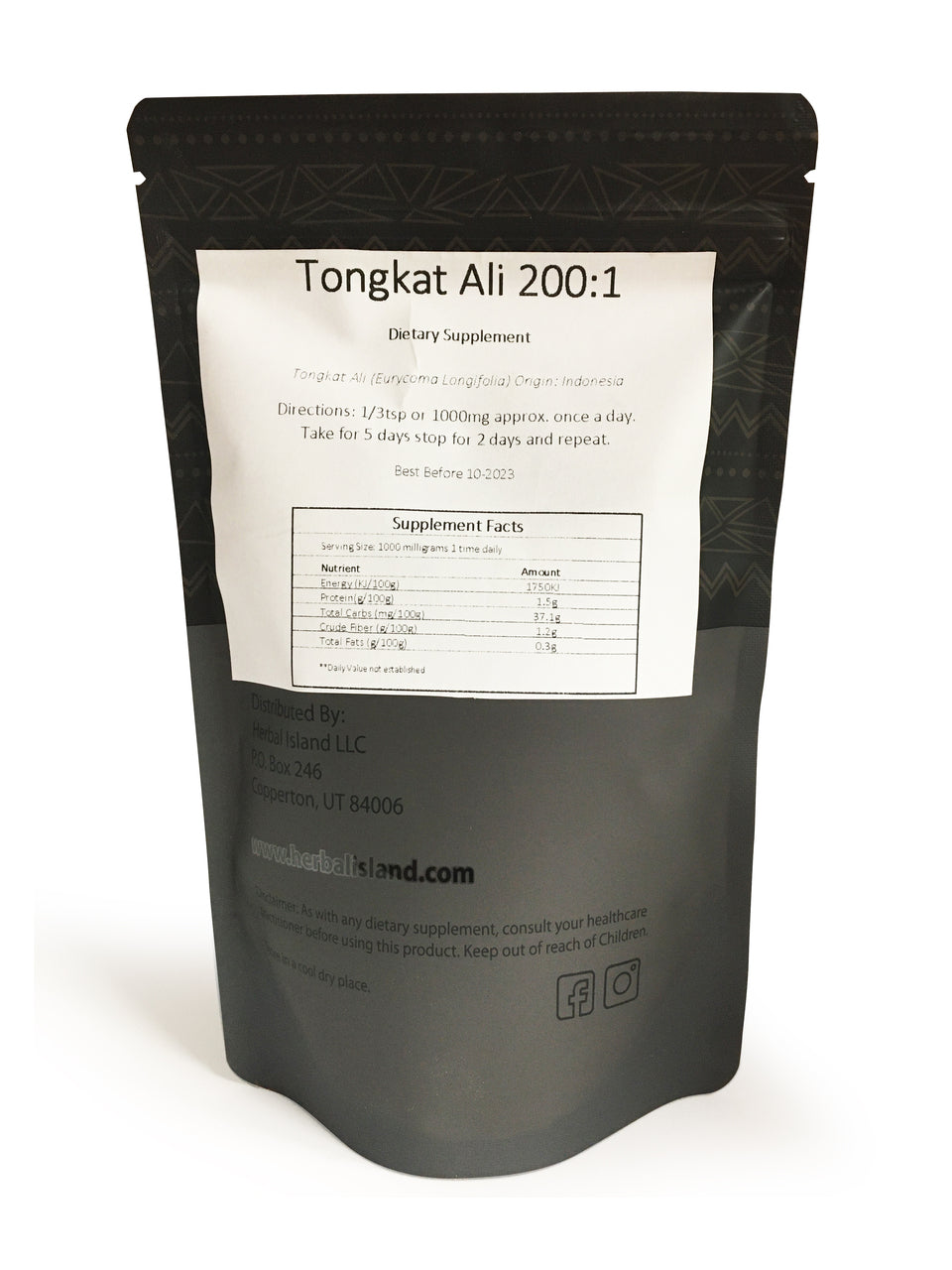 Tongkat Ali 200:1 Root Extract Powder (Longjack) - Herbal Island