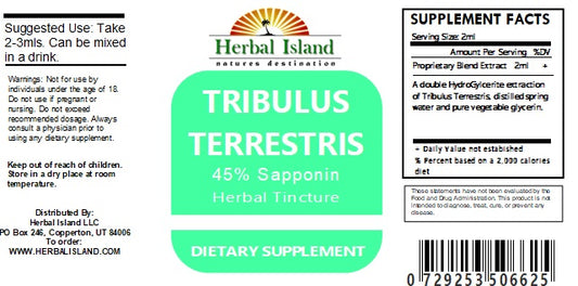 Tribulus Terrestris L Fruit Tincture - 45% Saponins (Alcohol Free) - Herbal Island