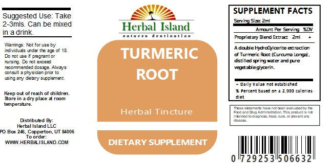 Organic Turmeric Root Liquid Tincture - Herbal Island