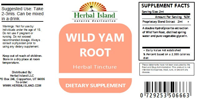 Wild Yam Tincture - Alcohol Free - Herbal Island