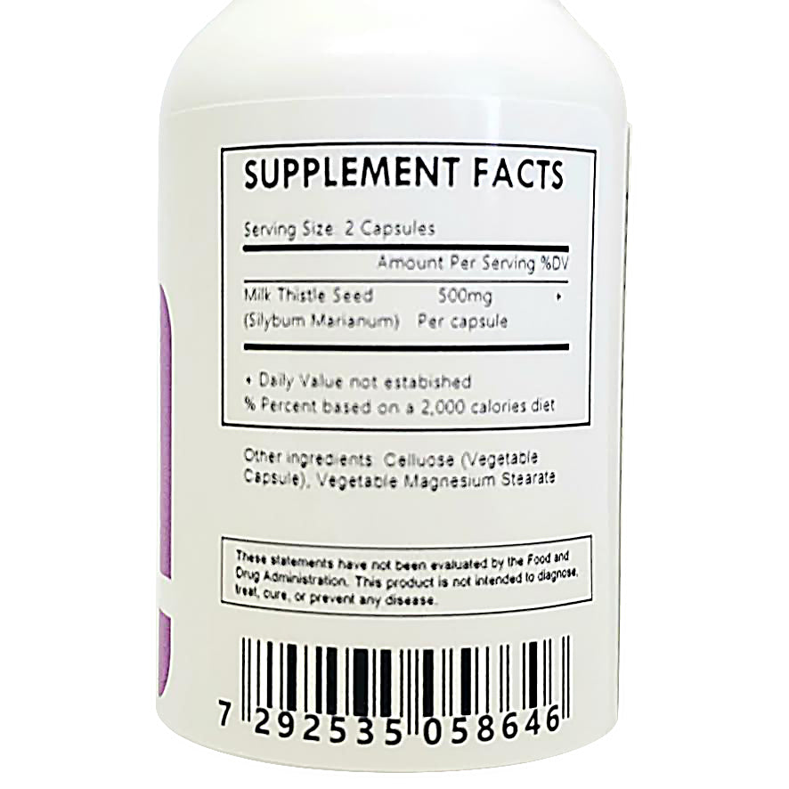 Milk Thistle Seed Powder Capsules 500mg - Herbal Island
