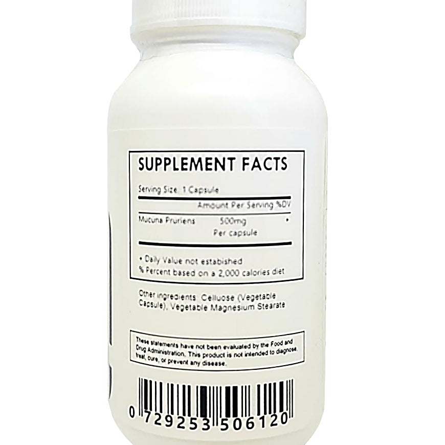 Mucuna Pruriens - Extract Capsules 20% L-Dopa Velvet Bean - Herbal Island